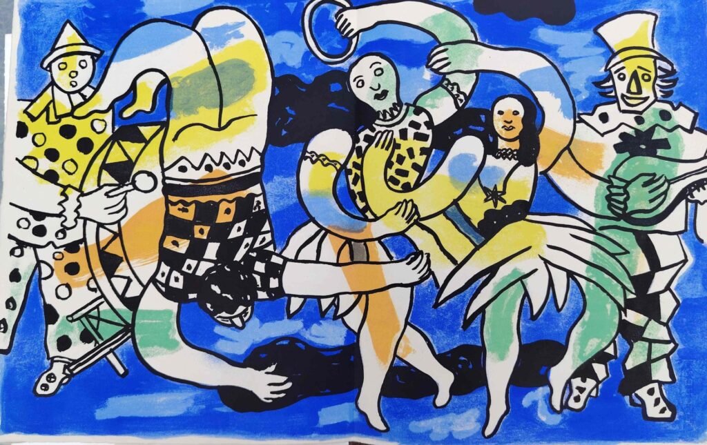 Fernand Léger, Album "Le Cirque", Acrobates et clowns, 1950, Lithographie, 42,5x32,8cm, Biot, Musée National Fernand Léger.
